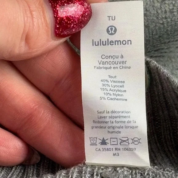 Lululemon Forward Flow Cape Heathered Medium Gray OS Lagenlook Cashmere Yoga - Picture 8 of 13